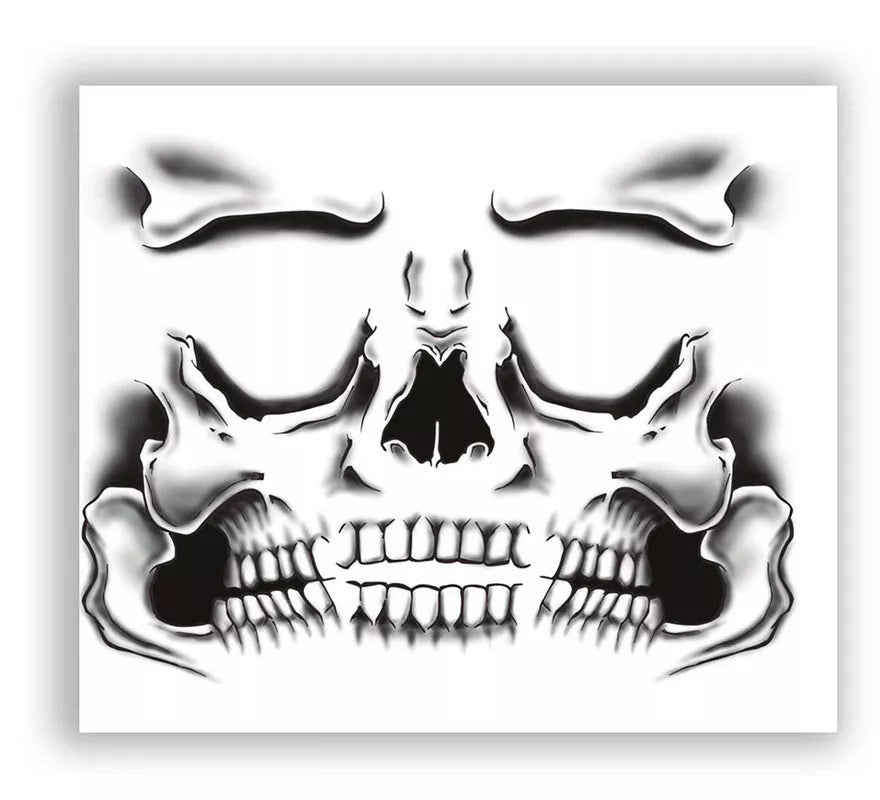 Translation missing: pt-PT.Tatuaje de Esqueleto Facial de 30x14 cm