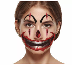 Tatuagem facial de palhaço 30x14 cm