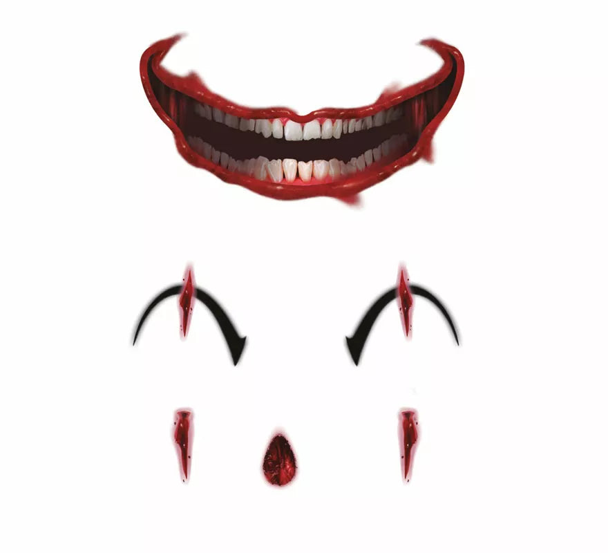 Translation missing: pt-PT.Tatuaje de Payaso Facial de 30x14 cm