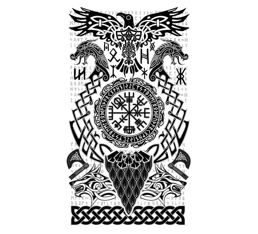 Translation missing: pt-PT.Tatuaje de Vikingo con Símbolos