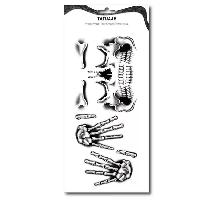 Tatuaje Esqueleto rostro y manos