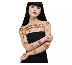 Adesivos de tatuagem satânica marrom 
