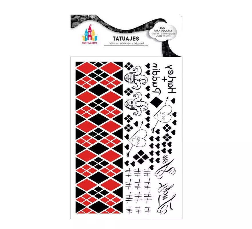 Translation missing: pt-PT.Tatuajes de Arlequín rojo y negro