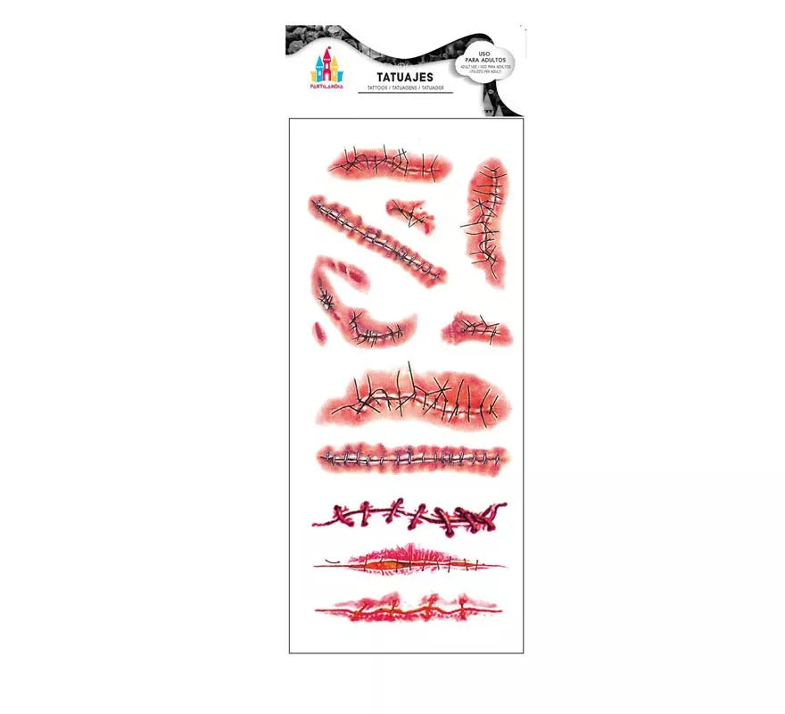 Translation missing: pt-PT.Tatuajes de Heridas rojas con costuras