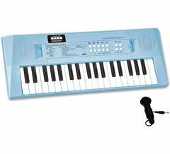 Teclado eletrônico azul de 37 teclas com microfone USB
