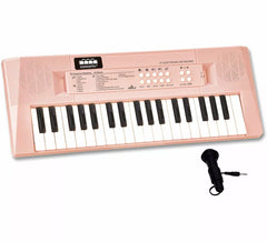 Teclado eletrônico rosa de 37 teclas com microfone USB