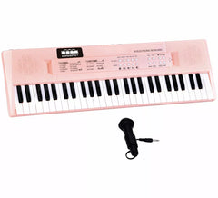 Teclado eletrônico rosa de 54 teclas