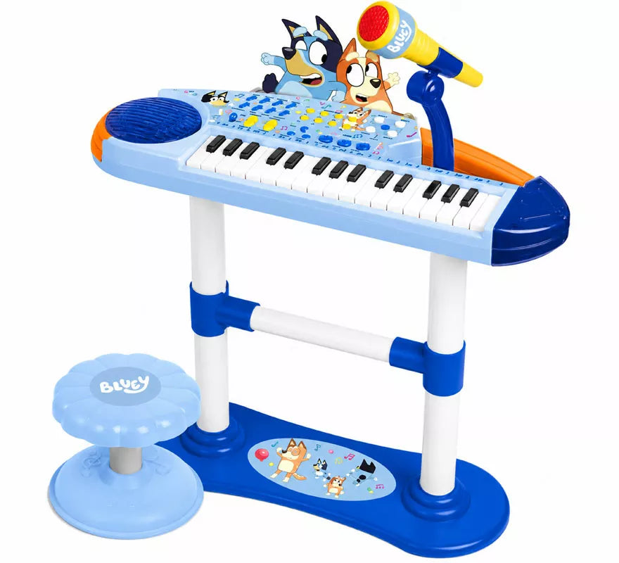 Translation missing: pt-PT.Teclado Musical Bluey con Micrófono, Pie y Banqueta