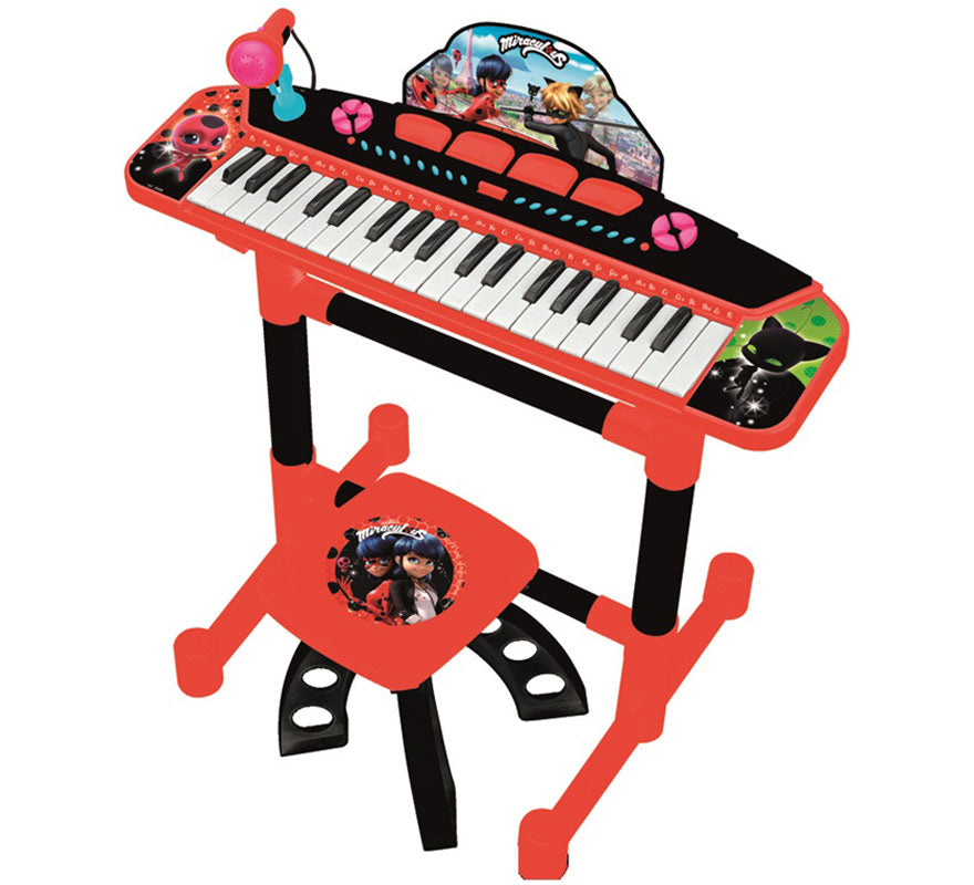 Translation missing: pt-PT.Teclado Musical con Pie, Banqueta y Micrófono Ladybug