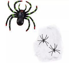 Teia de aranha branca com aranhas