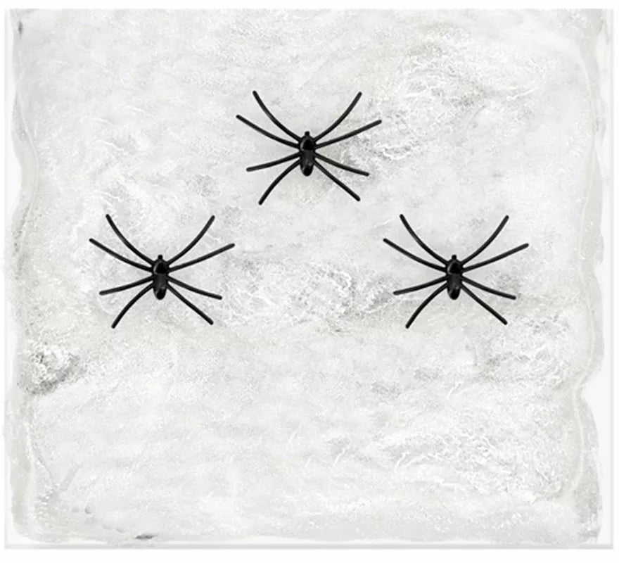 Translation missing: pt-PT.Telaraña blanca de 50 g con 3 Arañas