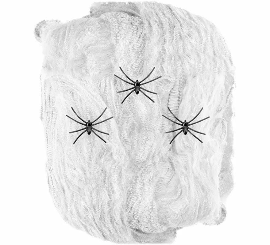 Translation missing: pt-PT.Telaraña blanca de 50 g con 3 Arañas
