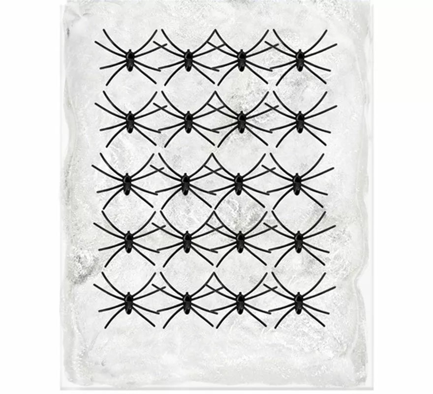 Translation missing: pt-PT.Telaraña blanca de 500 g con 20 Arañas