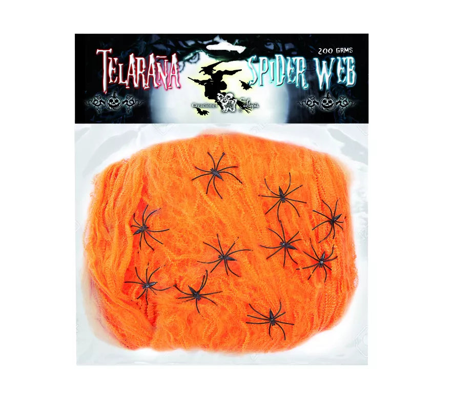 Translation missing: pt-PT.Telaraña de 200 gr con 10 Arañas de colores surtidos