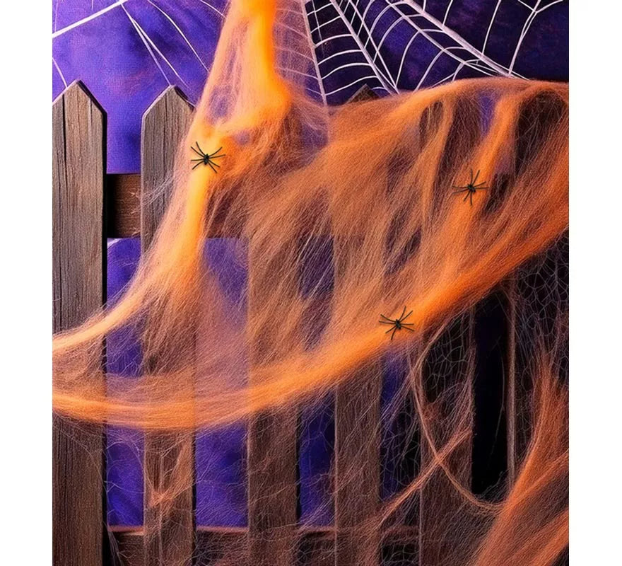Translation missing: pt-PT.Telaraña de 50 gr naranja con 3 Arañas