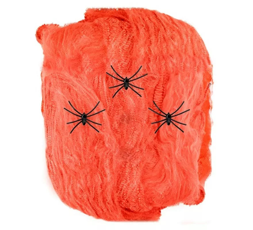 Translation missing: pt-PT.Telaraña de 50 gr naranja con 3 Arañas
