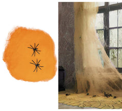 Teia de aranha laranja 60 gr. para decoração de Halloween
