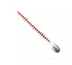 Termômetro branco e vermelho de 36 cm