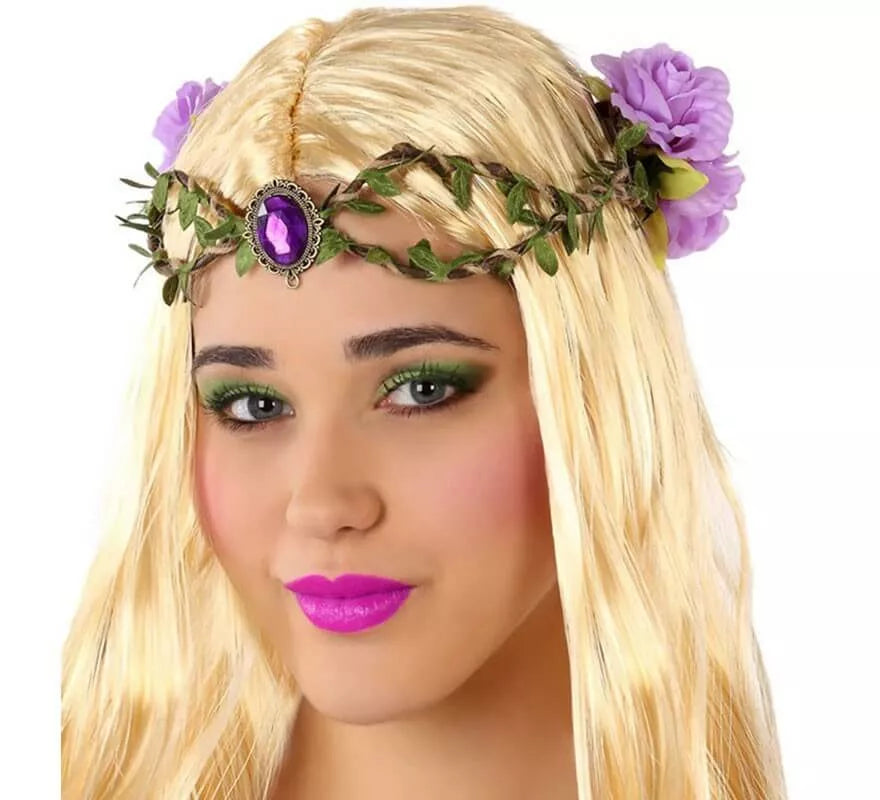 Translation missing: pt-PT.Tiara con Ramas y Flores Moradas