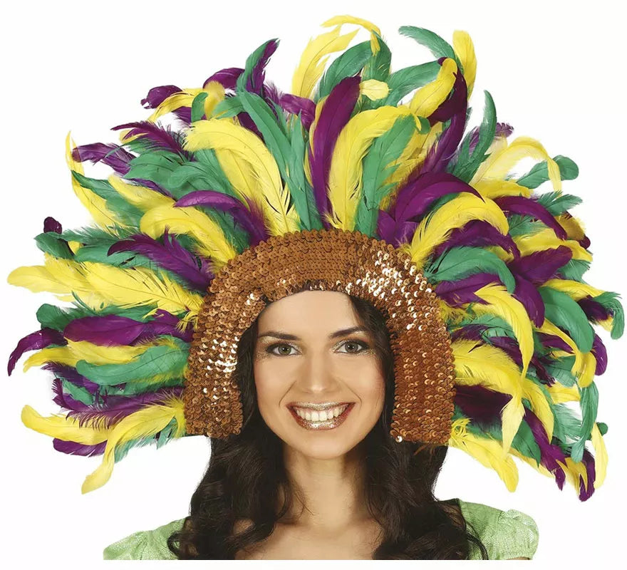 Translation missing: pt-PT.Tocado con Plumas Multicolor