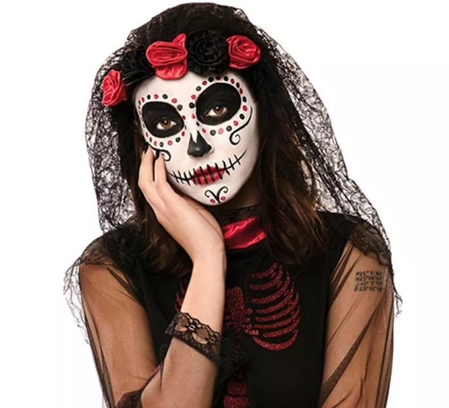 Translation missing: pt-PT.Tocado y Velo Negro del Día de los Muertos