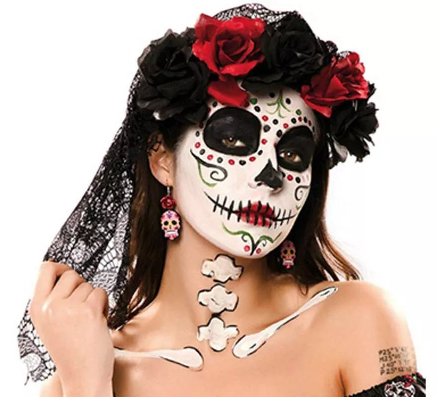 Translation missing: pt-PT.Tocado y Velo Negro del Día de los Muertos