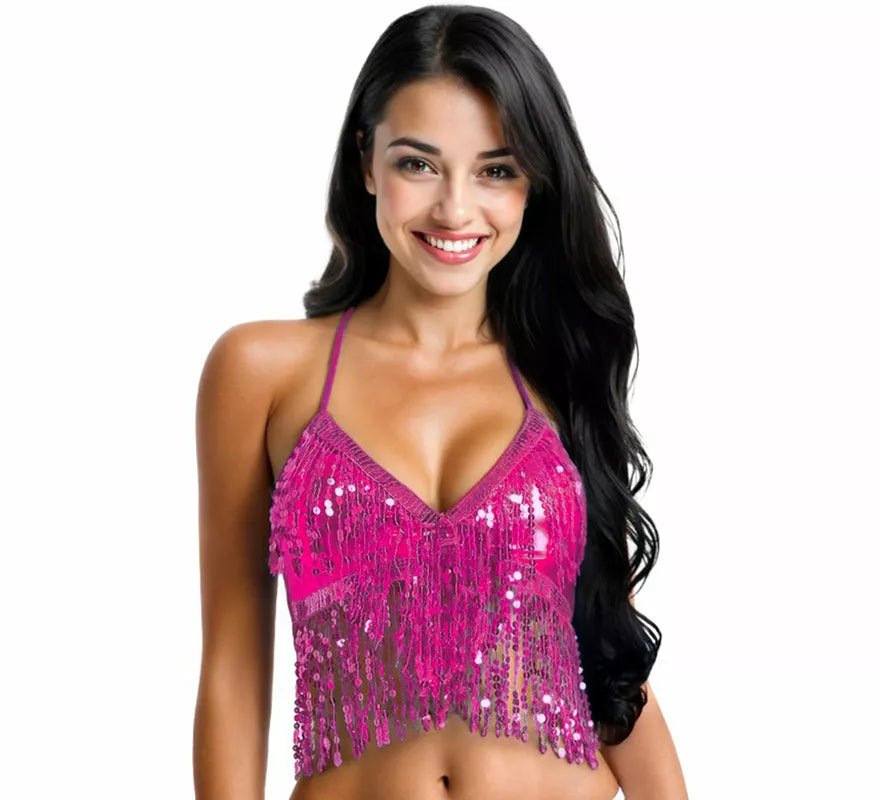 Translation missing: pt-PT.Top con Lentejuelas y Flecos en varios colores para mujer
