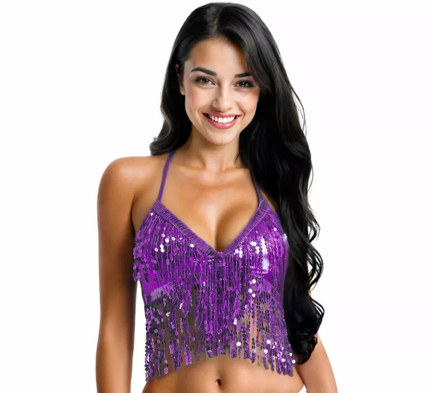 Translation missing: pt-PT.Top con Lentejuelas y Flecos en varios colores para mujer