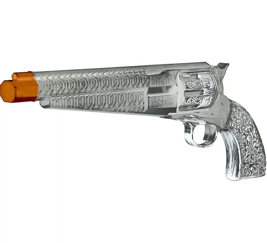 Translation missing: pt-PT.Trabuco de Pistolero plateado de 30 cm de Plástico