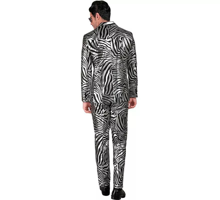 Translation missing: pt-PT.Traje Divertido de Fiesta animal print plateado para hombre