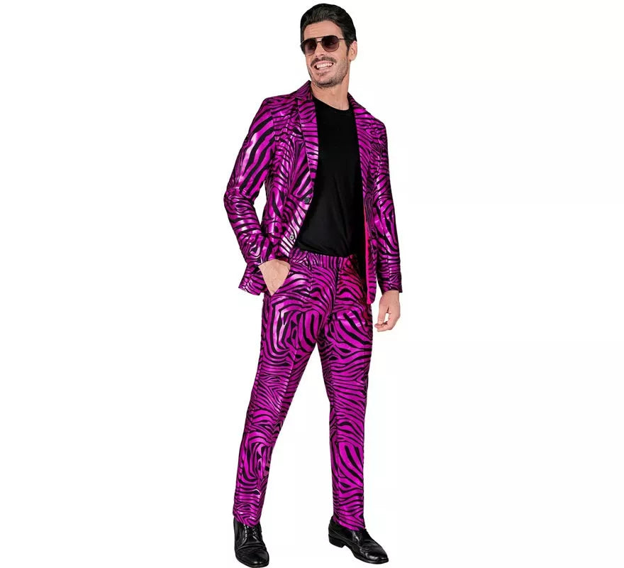Traje Divertido de Fiesta animal print púrpura para hombre