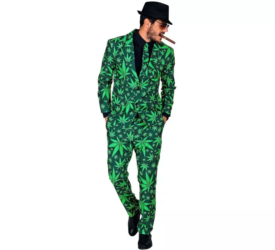 Translation missing: pt-PT.Traje Divertido de Marihuana verde para hombre