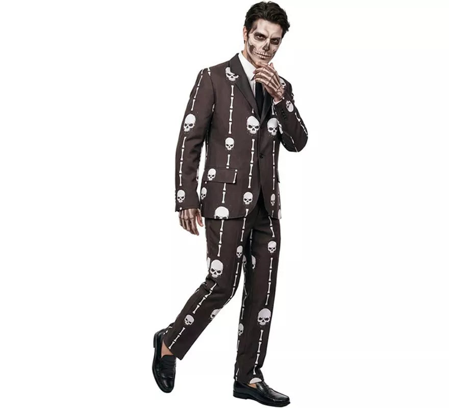 Translation missing: pt-PT.Traje Divertido negro Calaveras y Huesos para hombre