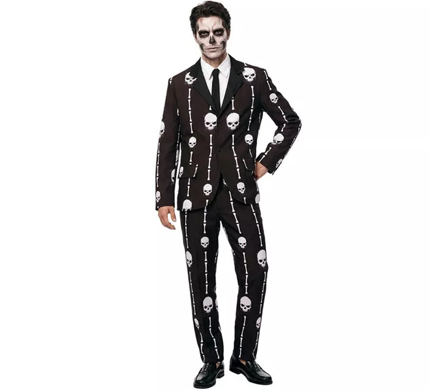 Translation missing: pt-PT.Traje Divertido negro Calaveras y Huesos para hombre