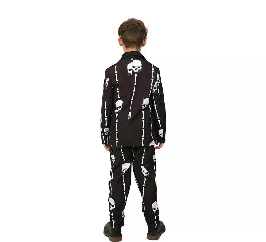 Translation missing: pt-PT.Traje Divertido negro Calaveras y Huesos para niño
