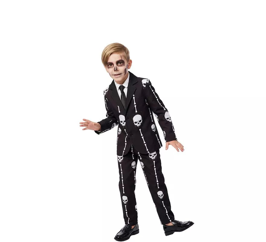 Translation missing: pt-PT.Traje Divertido negro Calaveras y Huesos para niño