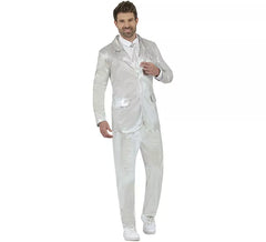 Terno engraçado prateado masculino
