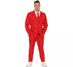 Terno engraçado vermelho vibrante masculino