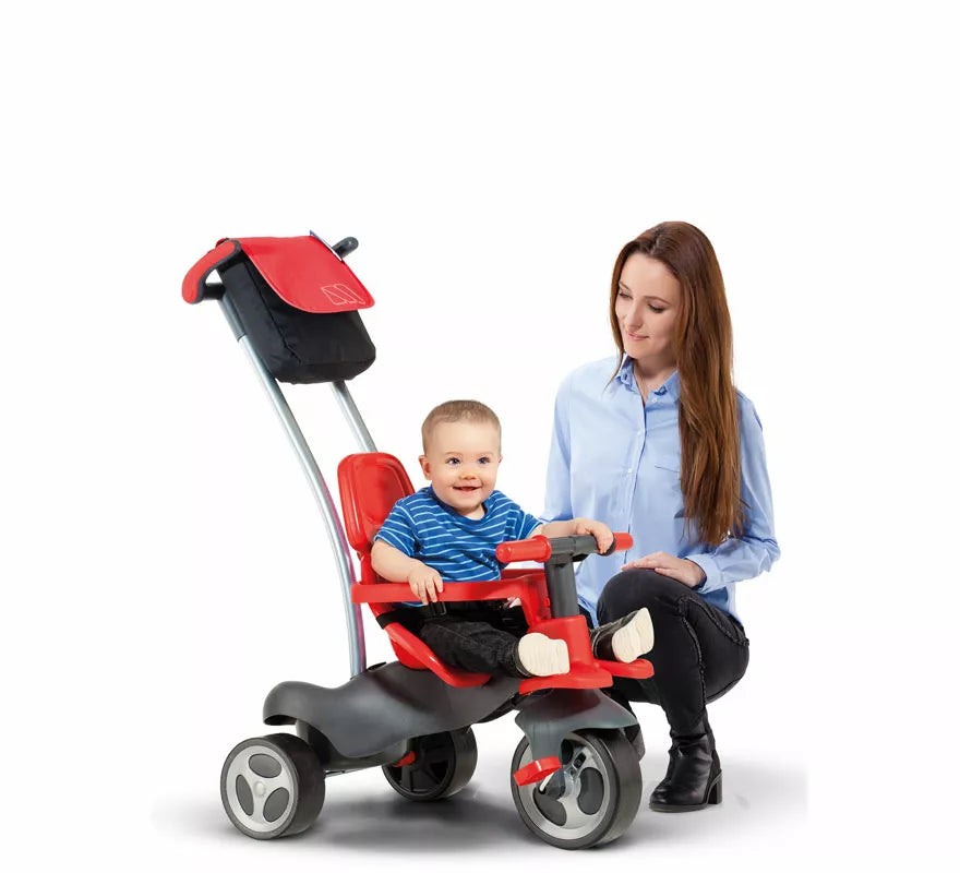 Translation missing: pt-PT.Triciclo infantil rojo con Ruedas de Goma, Cinturón y Bolsa