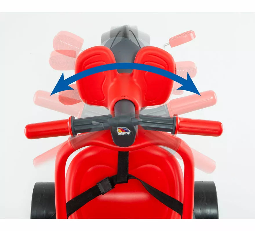 Translation missing: pt-PT.Triciclo infantil rojo con Ruedas de Goma, Cinturón y Bolsa