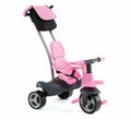 Triciclo infantil rosa con Ruedas de Goma, Cinturón y Bolsa