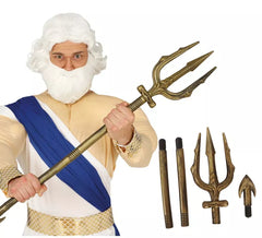 Tridente de Netuno de cor dourada de 94 cm
