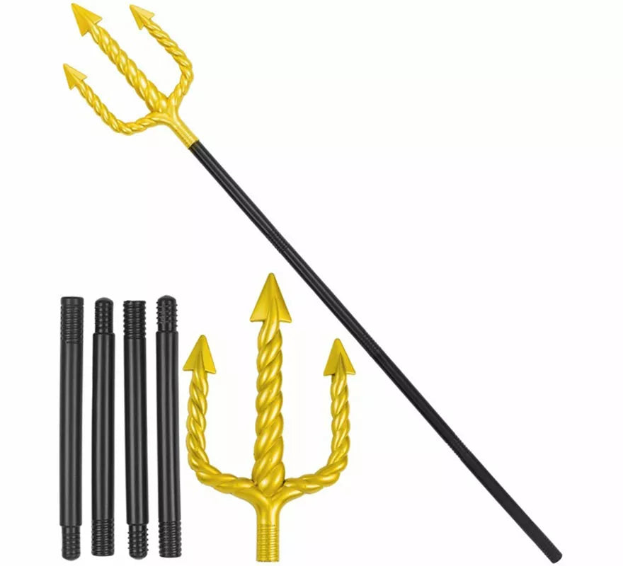 Translation missing: pt-PT.Tridente de Poseidón dorado Desmontable de 137 cm