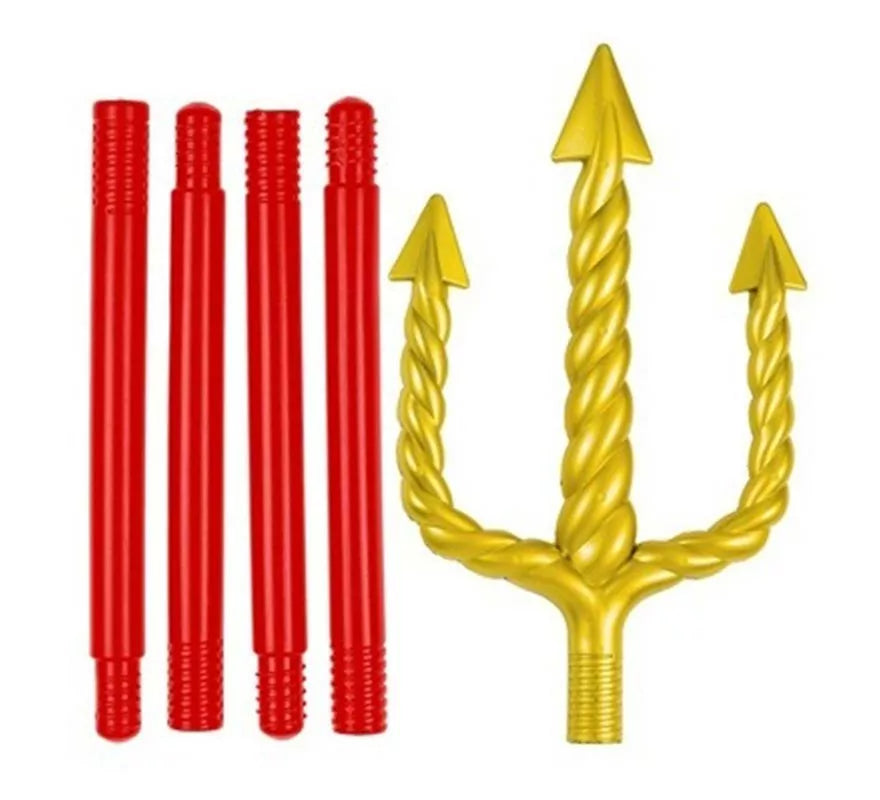Translation missing: pt-PT.Tridente dorado y rojo de 137 cm