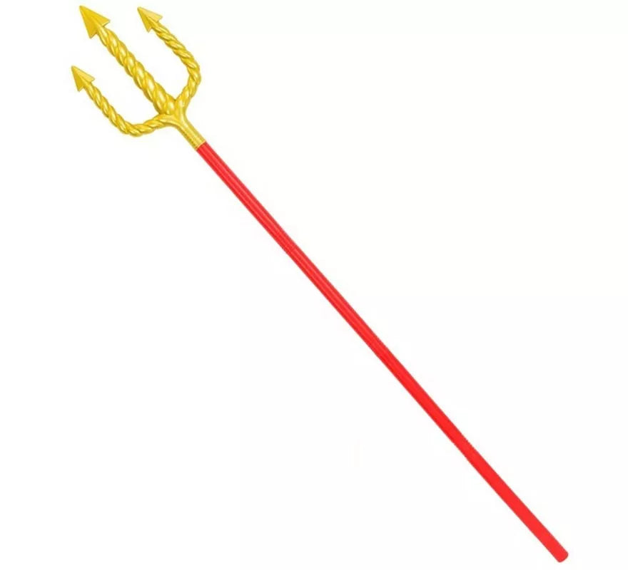 Translation missing: pt-PT.Tridente dorado y rojo de 137 cm