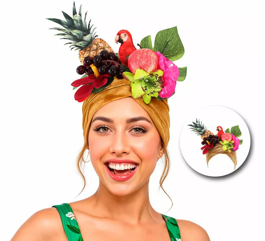 Translation missing: pt-PT.Turbante de Rumbera dorado con Frutas