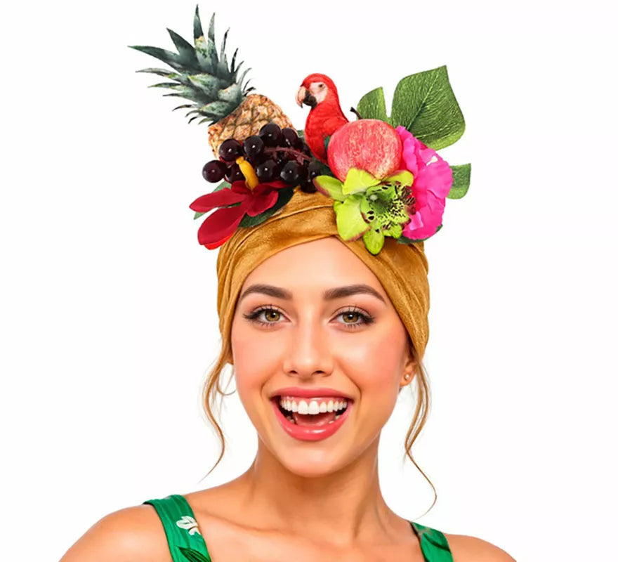 Translation missing: pt-PT.Turbante de Rumbera dorado con Frutas