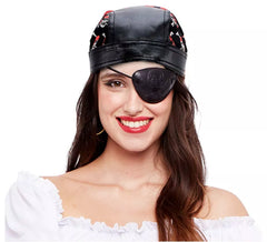 Turbante pirata preto estampado adulto