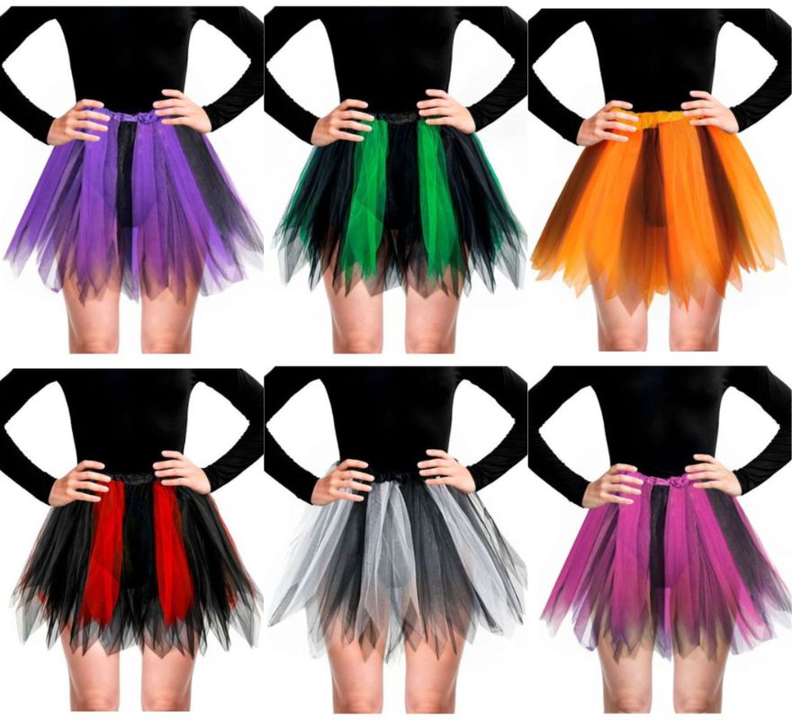 Translation missing: pt-PT.Tutú Bicolor Negro Infantil 30 cm en varios colores