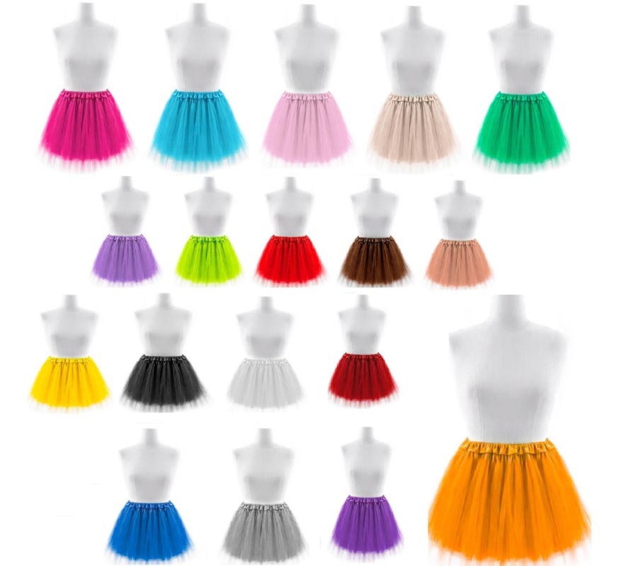 Translation missing: pt-PT.Tutú con dobladillo en varios colores de 45 cm adulto
